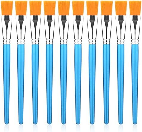 Набор из 10 плоских кистей для рисования, 2,5 см, синтетические кисти для акрила, акварели, масла и творчества Savita
