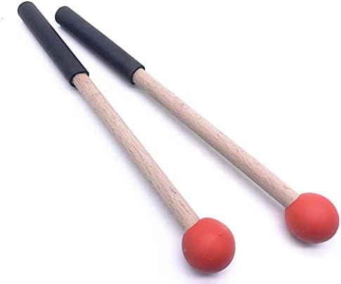 Jiayouy 8 Inch Rubber Head Percussion Mallets Sticks for Tongue Drum, Xylophone,Glockenspiel, Woodblock, Bell Pack of 2 Black Jiayouy