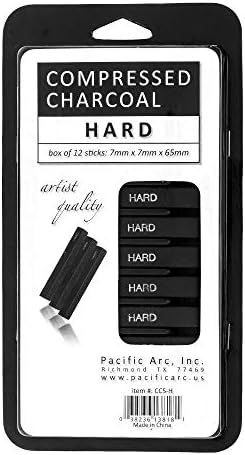 Pacific Arc Compressed Charcoal Sticks Medium 12 Pack for Drawing, Sketching, and Shading Pacific Arc