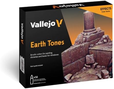 Vallejo - Model Color Effects Earth Tones Set | Modeling Acrylic Paints | 16 bottles x 18 ml (0.60 fl.oz.) Vallejo