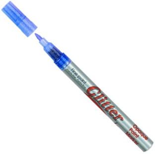 Uchida Marvy Deco Color Fine Point Glitter Marker Art Supplies, Blue Uchida