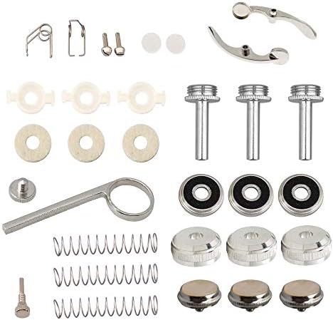 Jiayouy Trumpet Repair Kit Trumpet Finger Buttons Valve Cap Screw Drain Valve Key Piston Spring Trumpet Valve Replacement Parts Gold Jiayouy