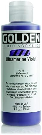 Golden Fluid Acrylics - Ultramarine Violet - 4 oz Bottle GOLDEN