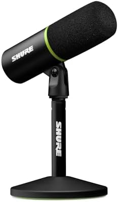 Микрофон Shure MV6 для игр, динамический USB-микрофон с шумоподавлением, клавишей отключения звука и 3,5 мм выходом для ПК Shure