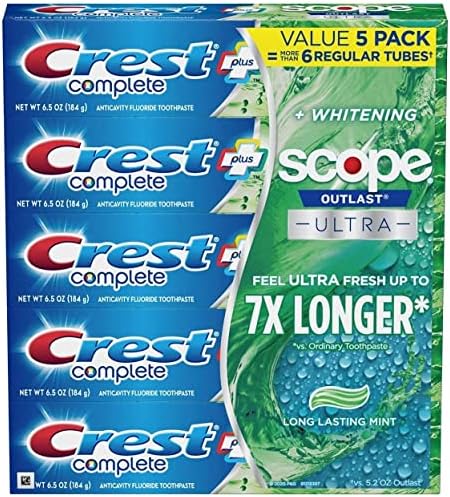 Crest Complete Whitening + Scope Toothpaste, 6.5 Ounce (5 Pack) Crest