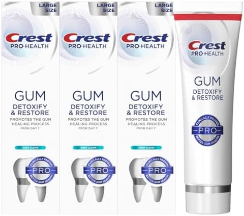 Crest Pro-Health Gum Detoxify and Restore Deep Clean Toothpaste, 4.6 Ounce (Pack of 3), Crest Toothpaste, Anticavity, Antibacterial Flouride Toothpaste, Clinically Proven, Gum and Enamel Protection Crest