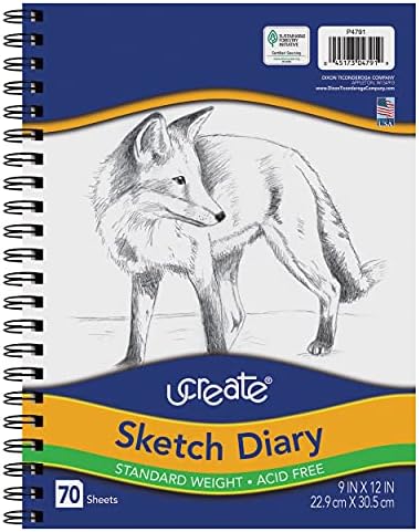 Pacon UCreate Sketch Diary, 12" x 9", Standard Weight 70 Sheets UCREATE