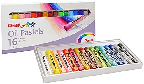 Набор масляных пастелей Pentel - 16 ярких, светостойких цветов, идеально подходит для бумаги, холста и картона Pentel