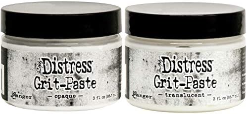 Tim Holtz Distress 2020 Grit Paste - Translucent and Opaque - Two Jar Bundle Tim Holtz Distress