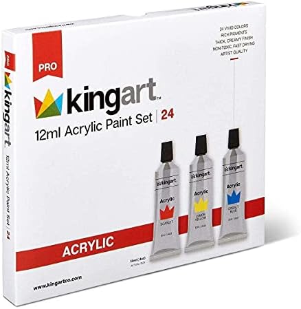 KINGART 505-24 12 mL Unique Colors Acrylic Paint (Set of 24), Assorted (Pack of 2) Kingart