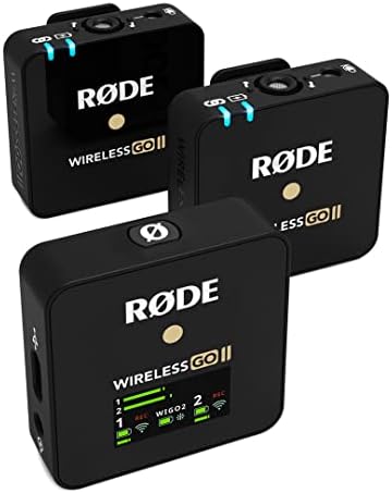 RØDE Wireless Go II Dual Channel Wireless System with Built-in Microphones with Analogue and Digital USB Outputs, Compatible with Cameras, Windows and MacOS computers, iOS and Android phones Rode