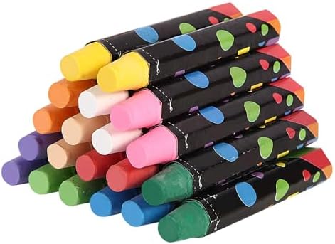 Healthy Chalk for Kids, Dustless, Colored Sidewalk Chalk With Holder, Non-Toxic Washable Toddlers Drawing Writing for Outdoor Art Play, School Blackboard (12 Pcs) PHILODOGS