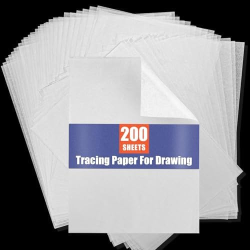 Transfer Paper Tracing Paper for Drawing Trace Paper - PSLER Translucent Tracing Paper on Artist Lettering Sketch Drawing for Pencil Ink Markers (Black &Transparent) Psler