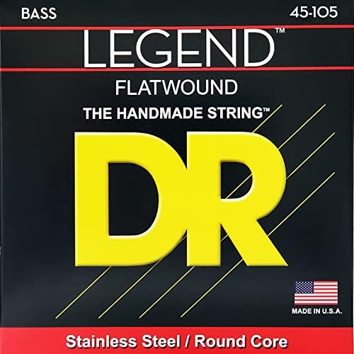 DR Strings Legend- Polished Flatwound Stainless Steel Bass Strings: Medium 45-105 DR Strings