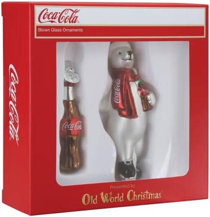 Old World Christmas Coca-Cola Polar Bear Set Glass Blown Ornament for Christmas Tree Old World Christmas