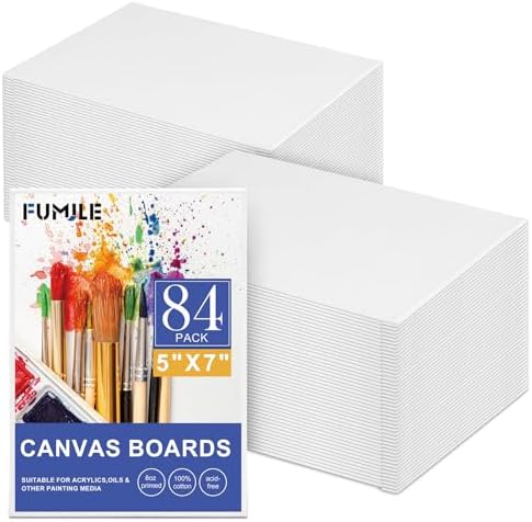 5x7 Inch Canvas Boards for Painting, 8 Pack Primed Acid-Free Blank Canvas Panels, Mini Canvas for Beginners & Artist, Small Canvases for Painting for Classroom and Painting Parties. FUMILE