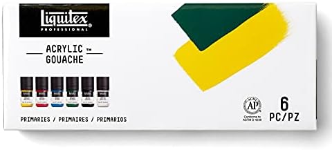 Liquitex Professional Acrylic Gouache Paint, 6 x 59ml (2-oz), Fluorescents Set Liquitex