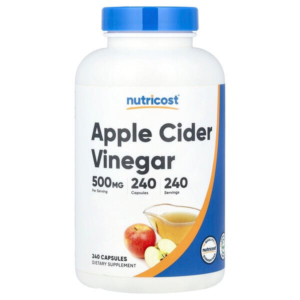 Apple Cider Vinegar, 500 mg, 240 Capsules Nutricost