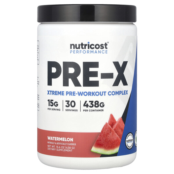 Performance, PRE-X, Xtreme Pre-Workout Complex, Watermelon, 15.6 oz (438 g) Nutricost