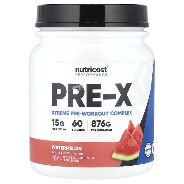 Performance, PRE-X, Xtreme Pre-Workout Complex, Watermelon, 1.9 lb (876 g) Nutricost