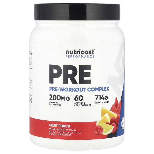 Performance, Pre-Workout Complex, Fruit Punch, 1.6 lb (714 g) Nutricost