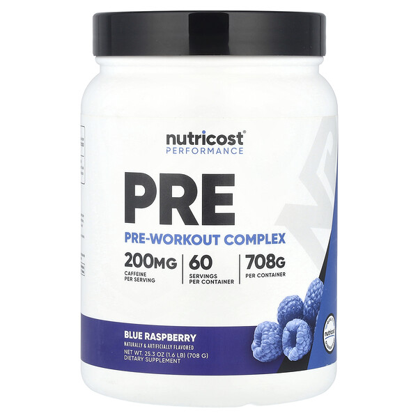 Performance, Pre-Workout Complex, Blue Raspberry, 1.6 lb (708 g) Nutricost