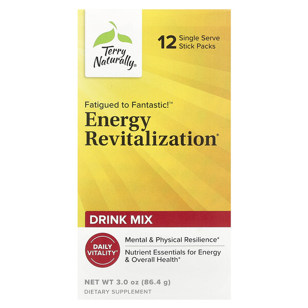 Fatigued to Fantastic!™ Energy Revitalization Drink Mix, 12 Stick Packs, 0.25 oz (7.2 g) Each Terry Naturally