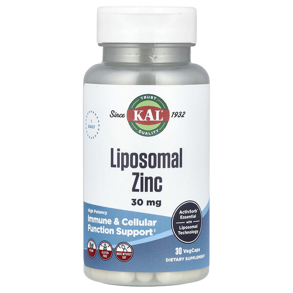 Liposomal Zinc, High Potency, 30 mg, 30 VegCaps Kal