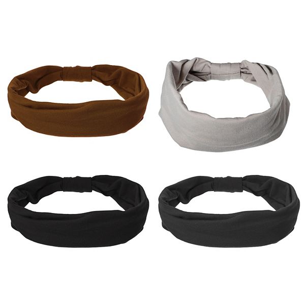 4pcs Wide Headbands Twisted Knot Wide Headbands Non-slip Headbands For Women Unique Bargains