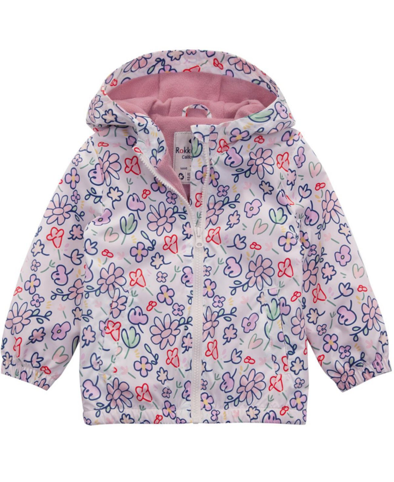 Toddler Girls Fleece Lined Windbreaker Rain Jacket Rokka&Rolla