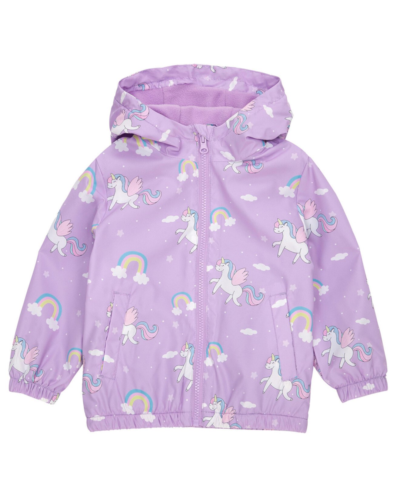 Toddler Girls' Fleece Lined Windbreaker Rain Jacket Rokka&Rolla