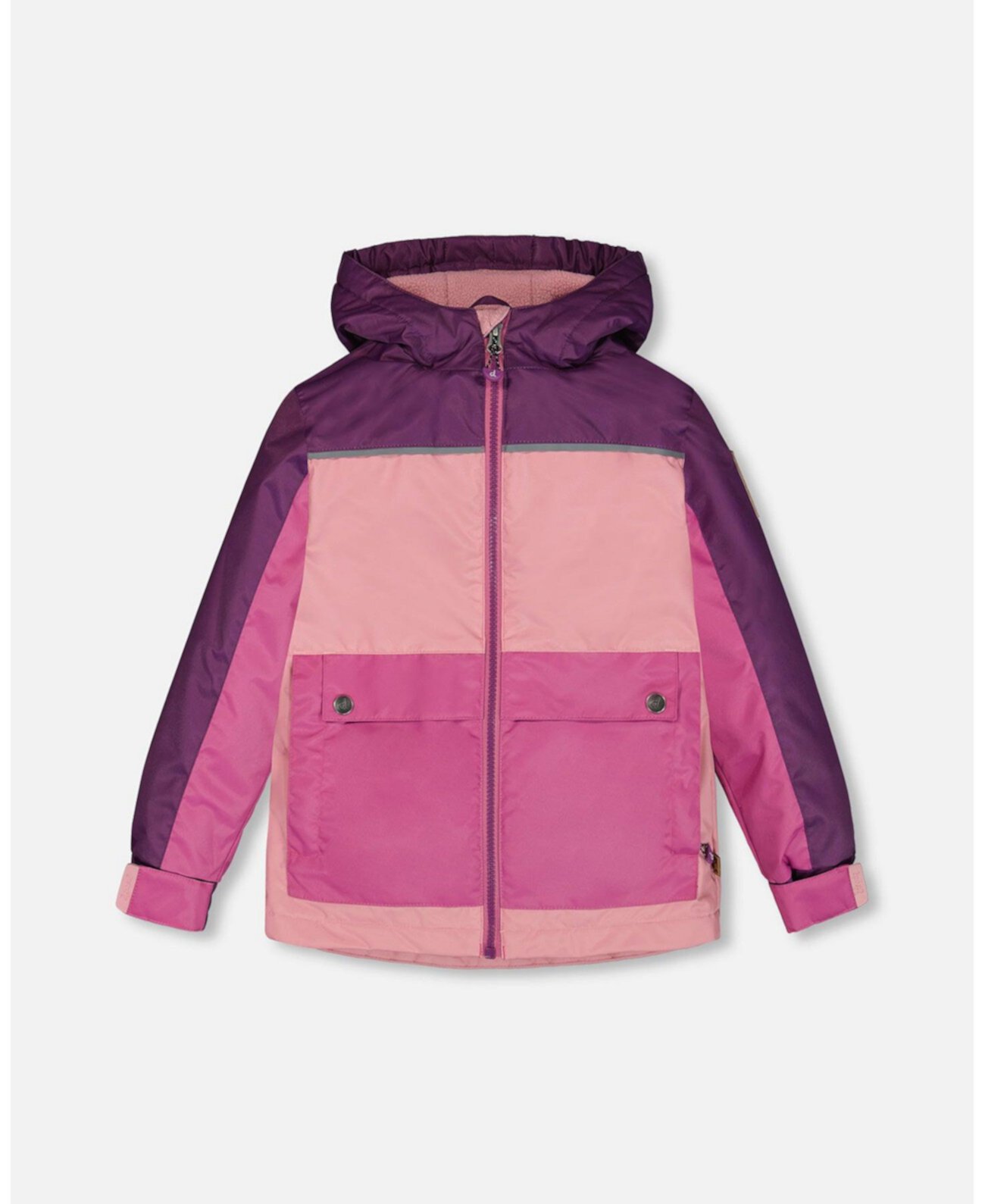 Big Girls Colorblock Mid-Season Jacket Pale Pink, Fuchsia, And Mauve Deux par Deux