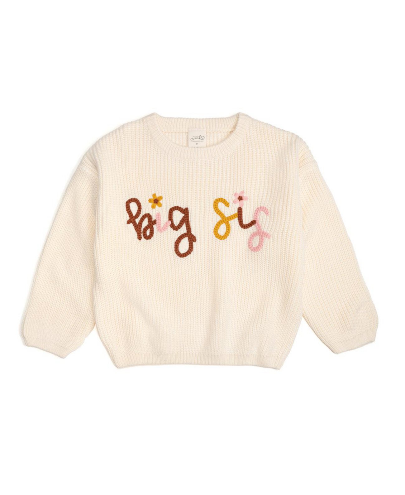 Toddler Girls Sis Yarn Knit Sweater Sweet Wink