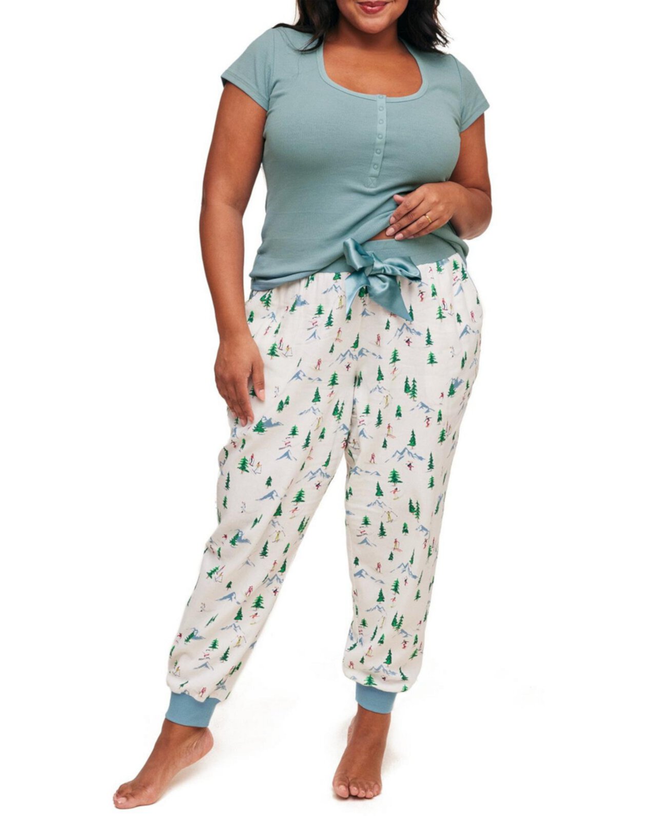 Plus Size Caileigh T-Shirt & Joggers Pajama Set Adore Me