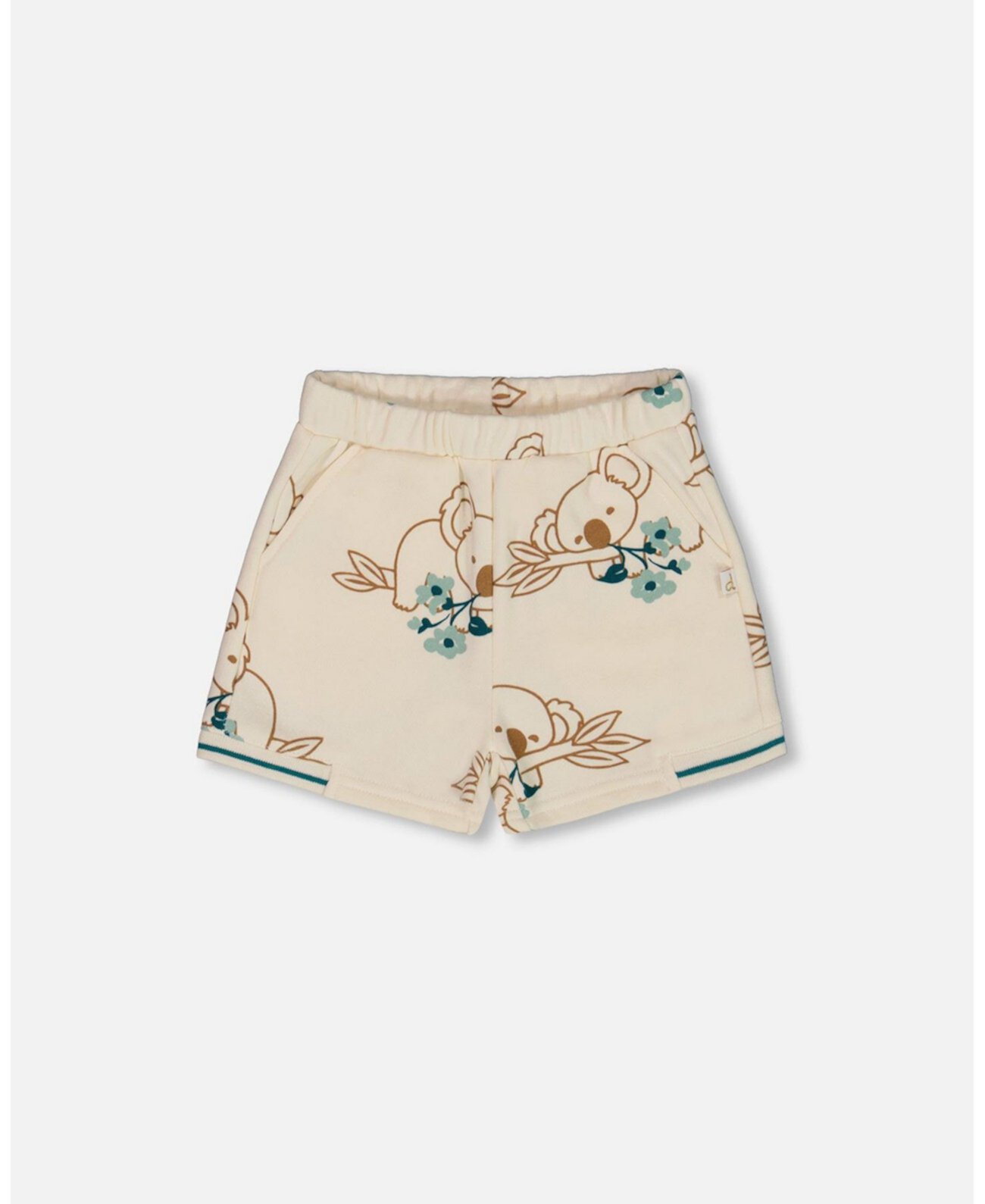 Toddler Girls Printed French Terry Short Off-White And Koala - Toddler|Child Deux par Deux