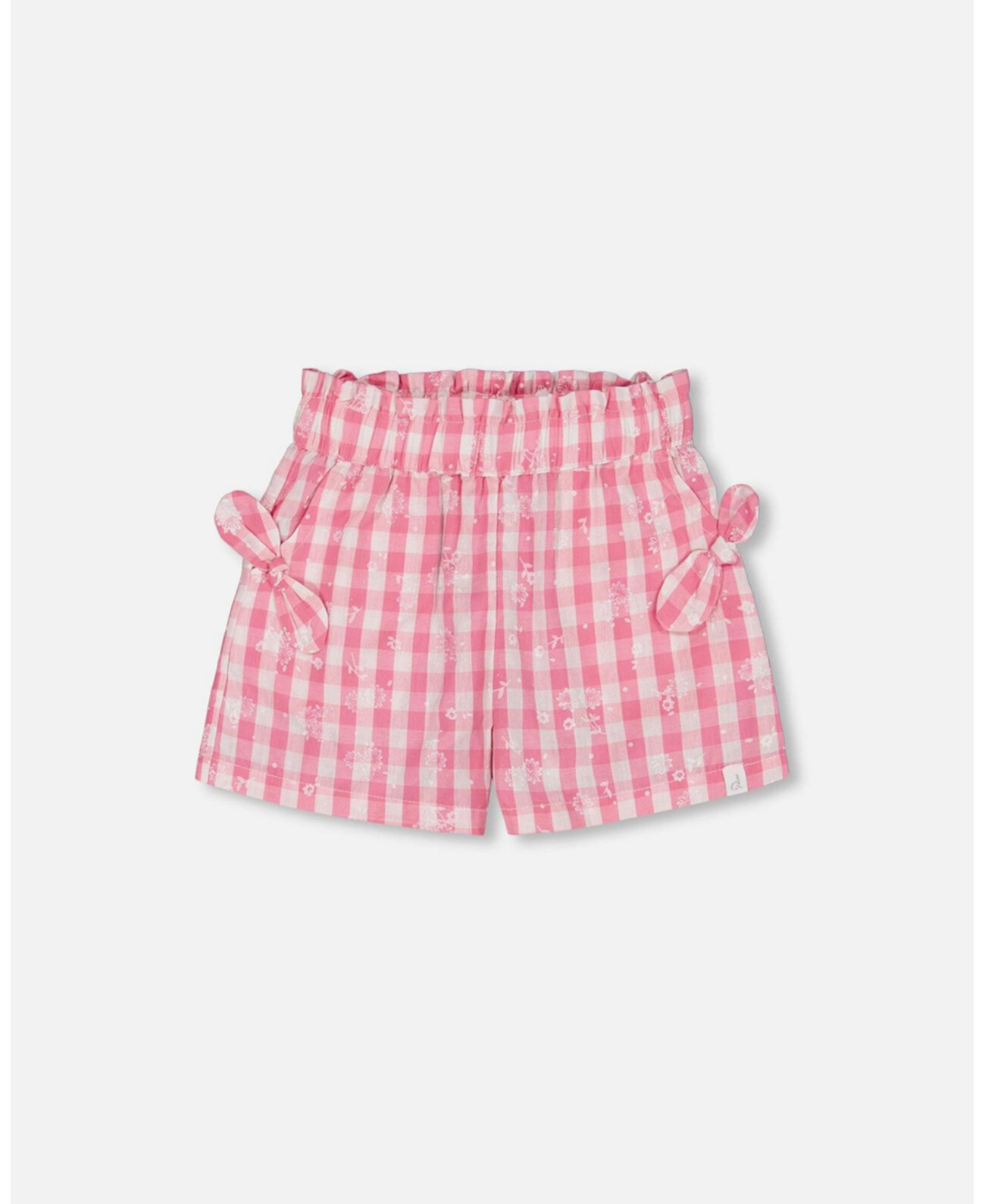 Toddler Girls Smocked Waist Short With Knots Pink And White Checks - Toddler|Child Deux par Deux