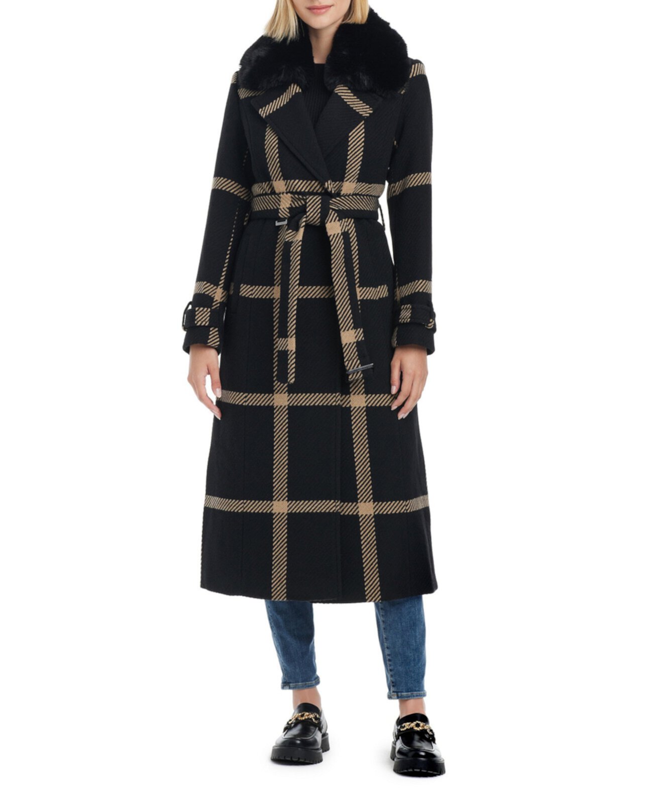 Women's Double-Breasted Maxi Wool Blend Coat Vince Camuto