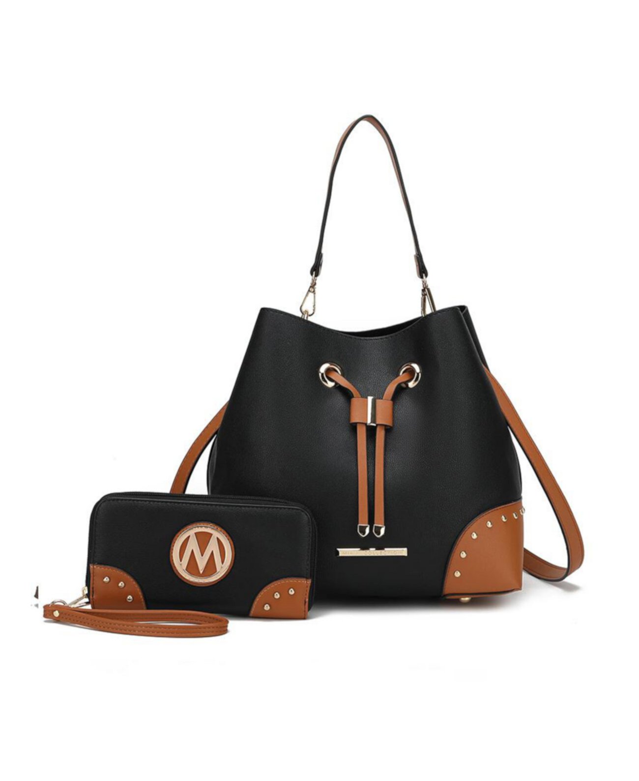 Candice Color Block Bucket Bag with Wallet by Mia K MKF Collection