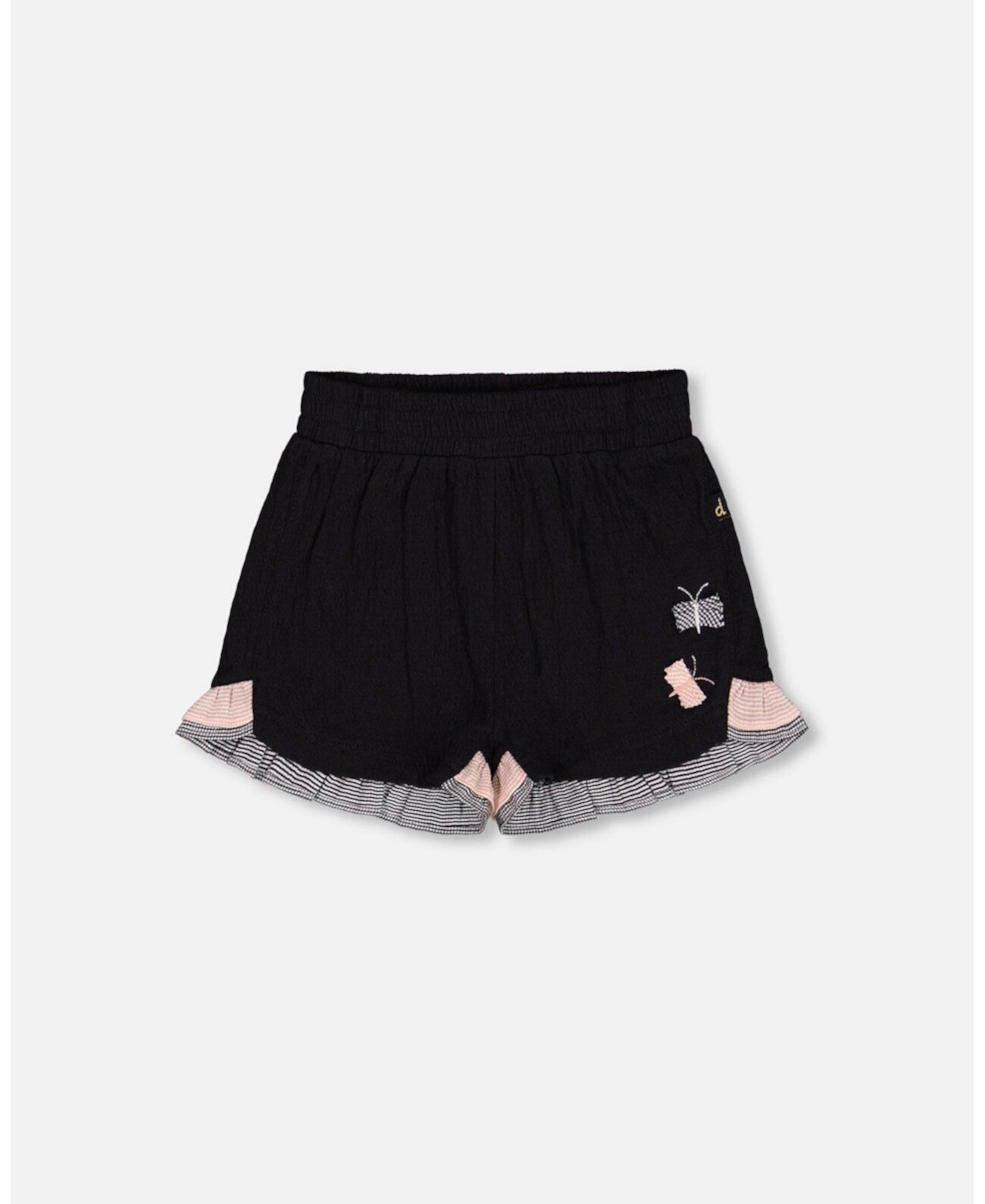 Toddler Girls Crinkle Short With Frills Black And Butterflies - Toddler|Child Deux par Deux