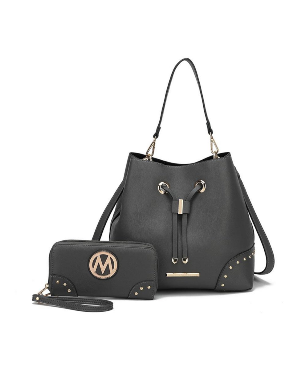 Callie Solid Bucket Bag with matching Wallet by Mia K MKF Collection