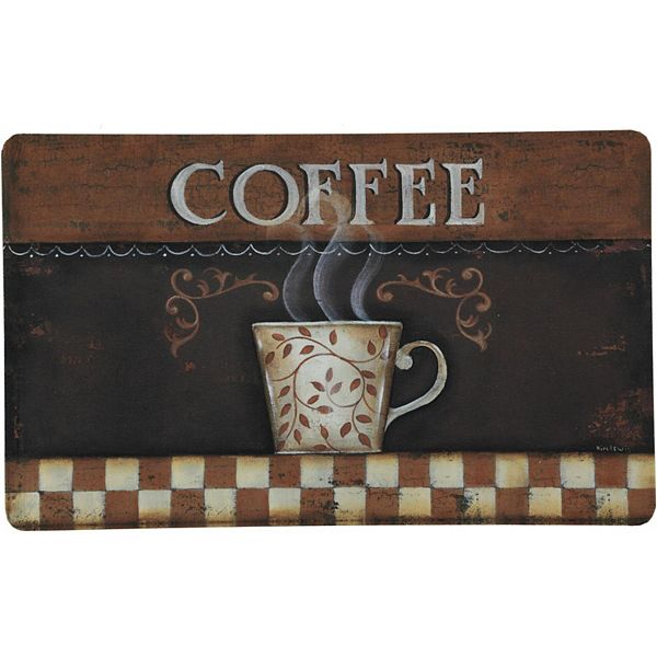 Кухонный коврик Vintage Coffee 45 х 76 см с подушкой (набор из 2 штук), антифатига J&V Textiles