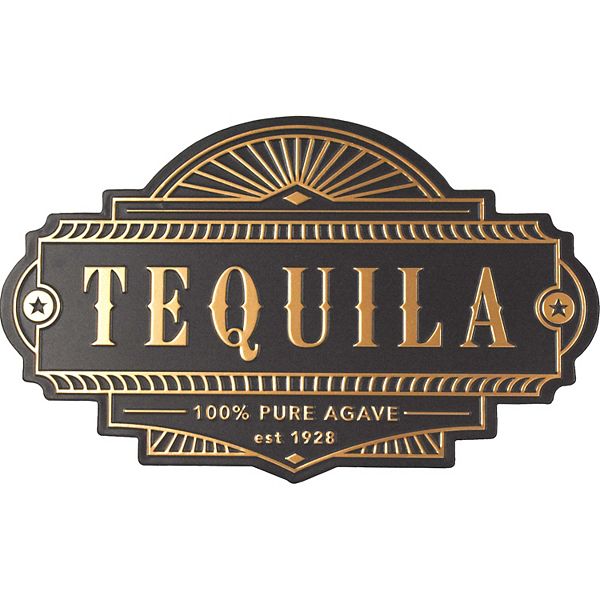 Metal Tequila Embossed Sign Unbranded