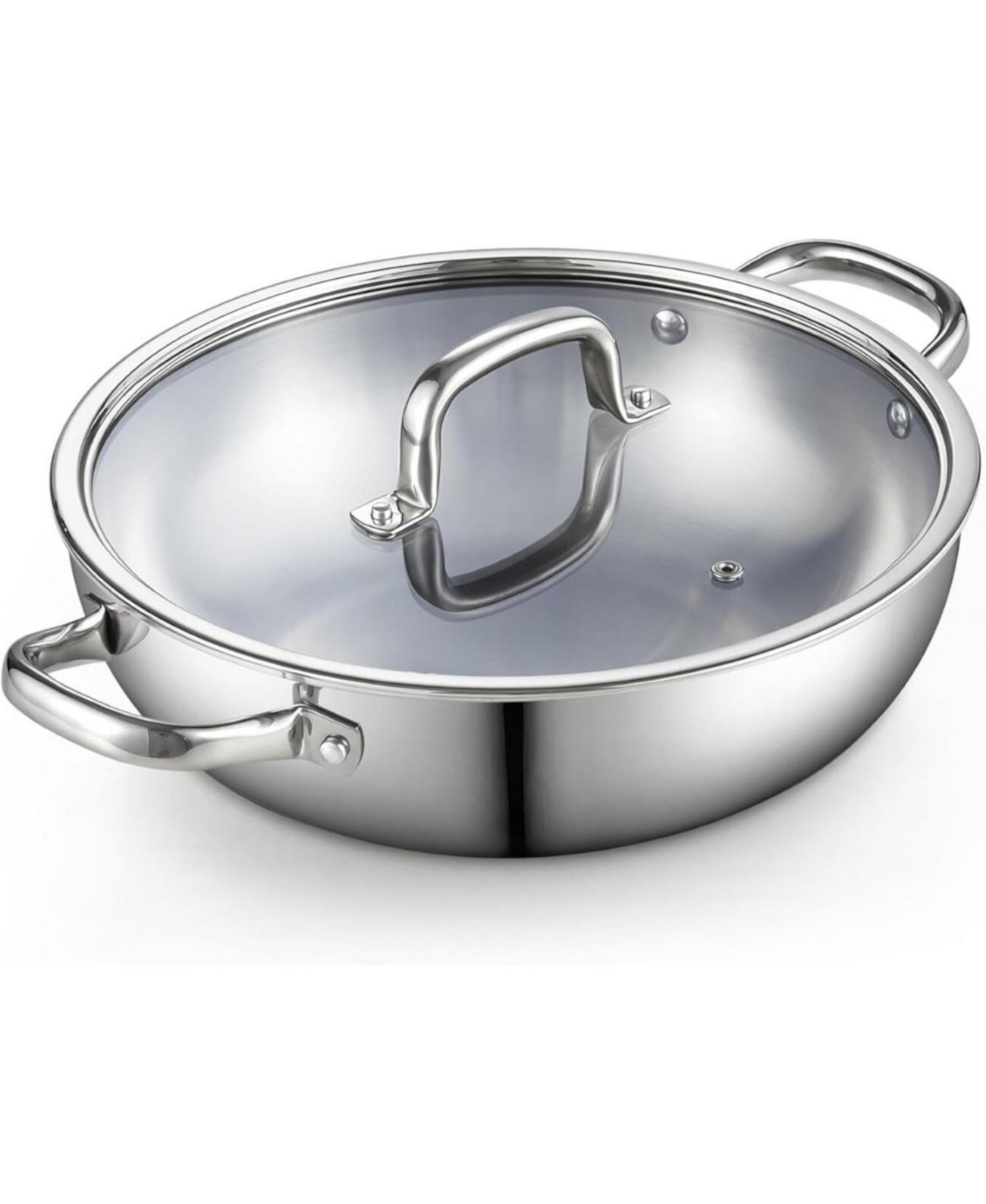 12 inch Tri-Ply Stainless Steel Flat Bottom Wok Cook N Home