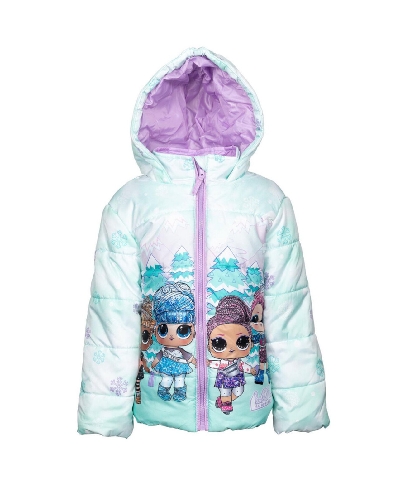 Girls Miss Snow Figure 8 Prezzie Zip Up Puffer Jacket to L.O.L. Surprise!