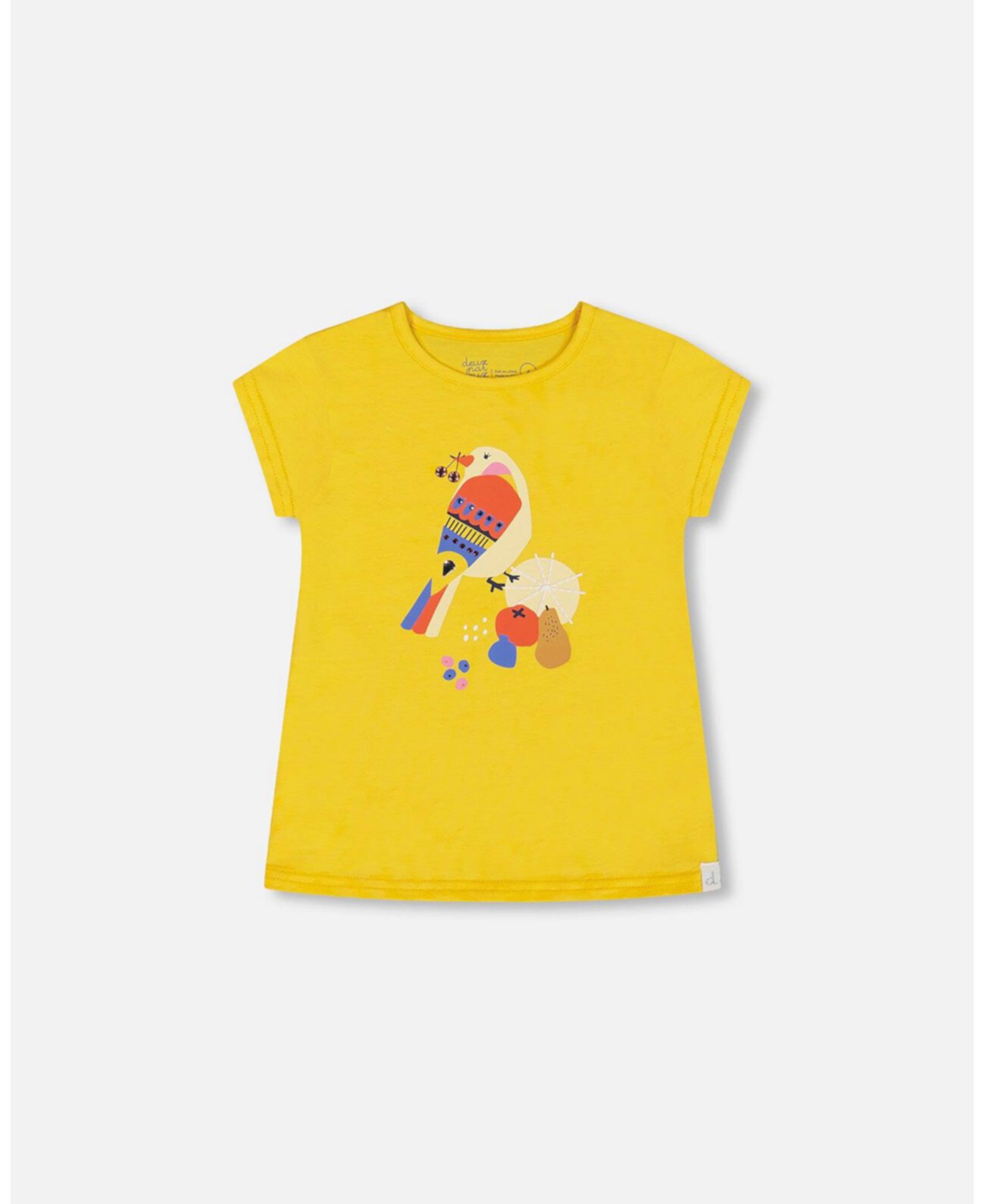 Toddler Girls Organic Cotton Tee Yellow And Birds - Toddler|Child Deux par Deux