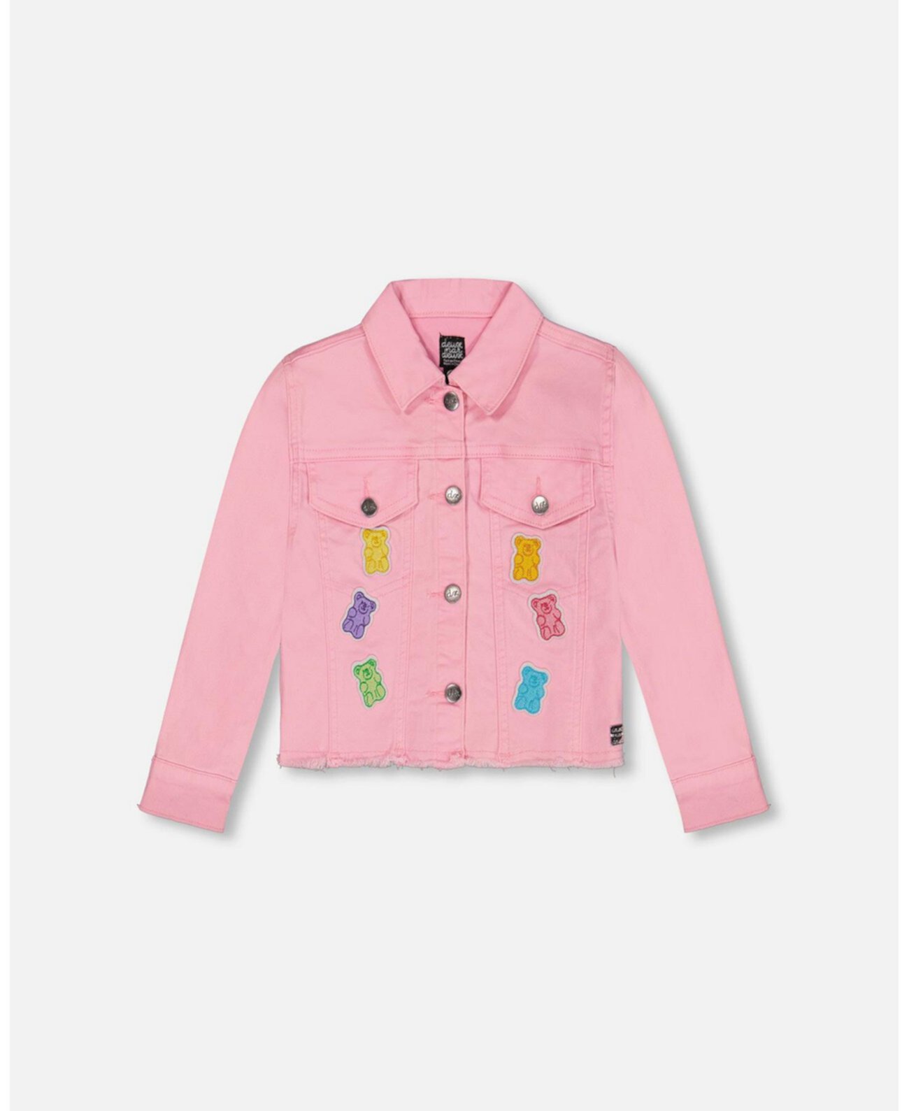 Girl Jean Jacket With Embroidery Pink And Multicolored Gummies - Toddler|Child Deux par Deux