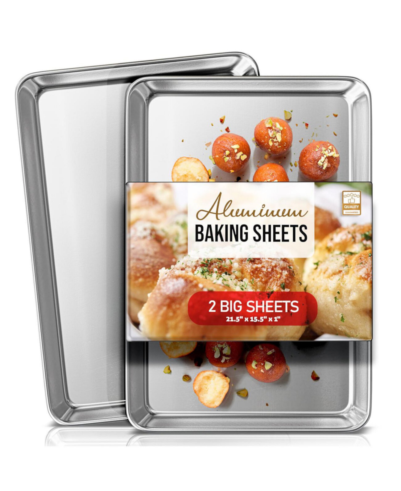 Non-stick Aluminum Baking Sheet - Large 21” x 15” - 2 Pack JoyTable