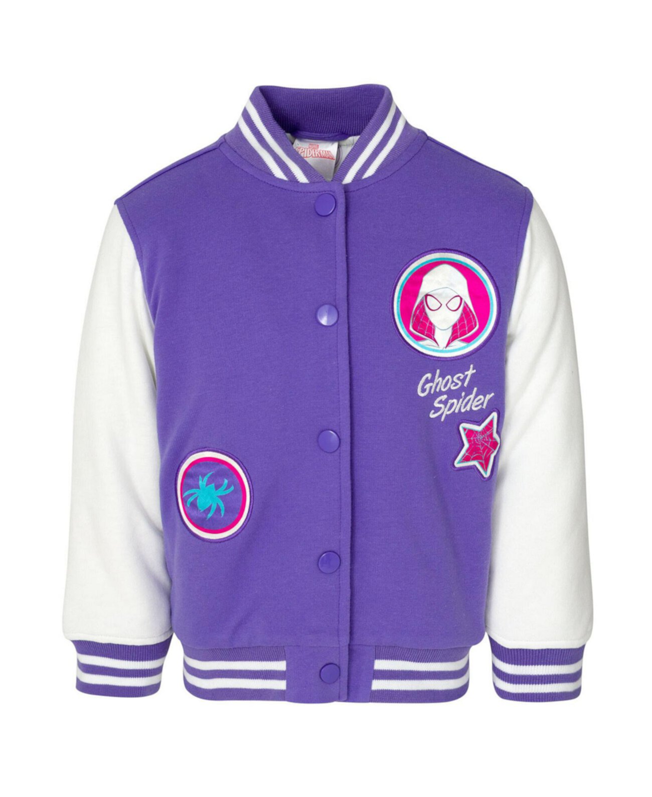 Girls Spider-Man Spider-Gwen Varsity Bomber Jacket to Marvel