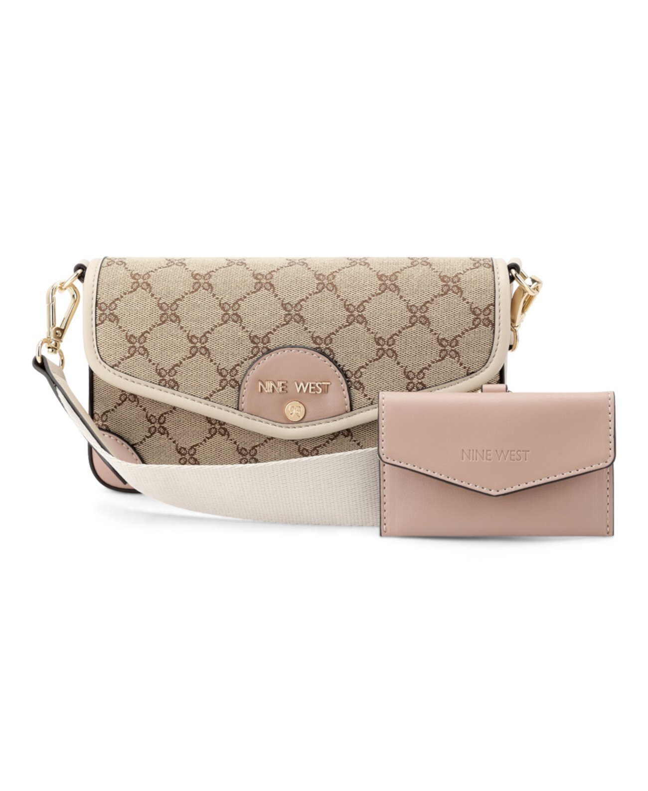 Peaches Flap Crossbody Bag with Card Case Nine West