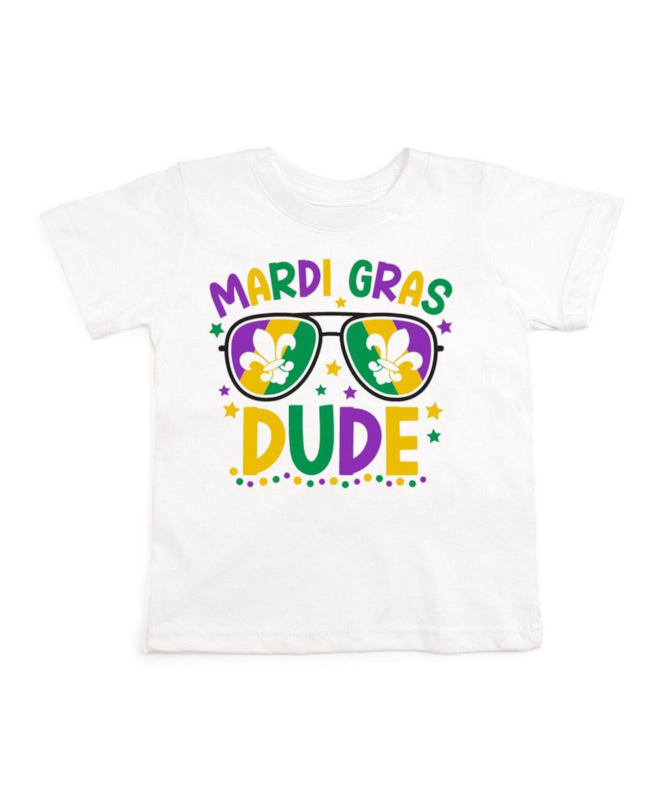 Toddler Boys Mardi Gras Dude Short Sleeve T-Shirt Sweet Wink